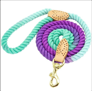 Naturel Colorful Customized Colored Cotton Rope Handmade <b>Dog</b> <b>Leash</b> Pet <b>Leash</b> Set - Product Image 2