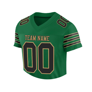 Adult Football Jersey Dark Green Color with Custom Logo Number 100% Polyester Breathable Anti-Bacterial Short Sleeve for Team - Product Image 5