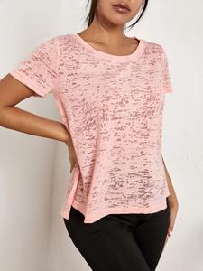 Camiseta de Cuello Redondo para Mujer, Fabricada por OEM, Alta Calidad, 100% Algodón, Color Sólido, Personalizable con Logotipo, Básica e Informal - Product Image 4