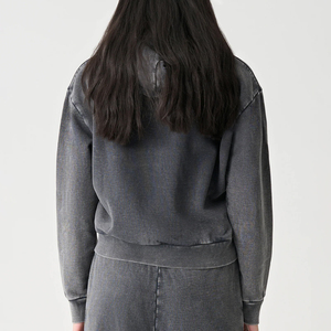 Crop Top Hoodie para mujer 100 por ciento Material Sudadera de algodón de manga larga con textura suave y acogedora - Product Image 2