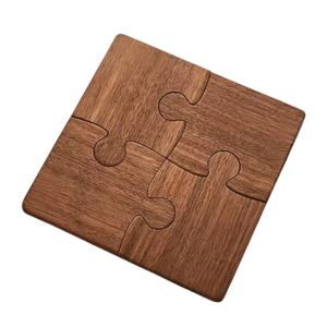 Contemporary Design Acacia Wood Square Coaster New Household Tea Cup <b>Mats</b> Pads Wooden Resin Placemat for Dinnerware and Drinks - Product Image 1