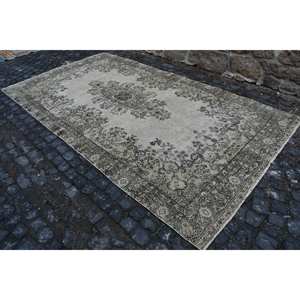 <b>Vintage</b> Turkish <b>Rug</b> Beige & Gray 5ft 9in X 7ft 4in Classic Flat Weave for Living Room Decorations for Hallway - Product Image 2