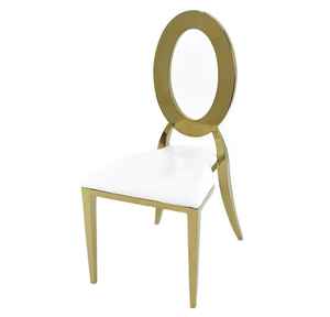 Chaises de luxe dorées en O pour réception de mariage, banquet, événement, extérieur, fête - Product Image 3