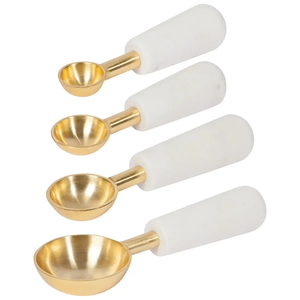 Cuillère en laiton et marbre la plus vendue dernière couleur de pierre faite à la main nouveau design cuillère à dessert en marbre - Product Image 3