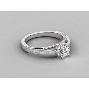 Bague pour femme en or 14 carats avec diamant solitaire rond de laboratoire, bagues en diamant brillant - Product Image 3