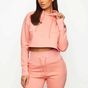 Jersey de lana cómodo para mujer al por mayor, tops cortos con capucha y logotipo de impresión personalizado, top de invierno con cremallera frontal para mujer, 2025 - Product Image 2