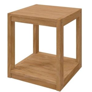 mesa auxiliar de madera de teca hecha a mano para jardín exterior - Product Image 1