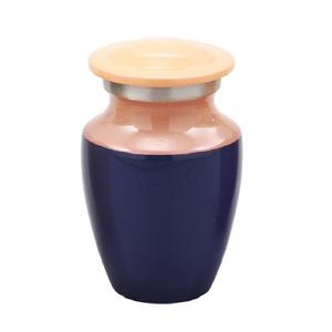 Brass <b>Keepsake</b> Cremation Urns With Engraving Band Pewter And Purple Black Color Finished Metal Funeral Urns For Human <b>Ashes</b> - Product Image 5