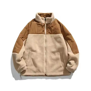 OEM Service Hot Selling Luxury High Quality Winter Zip Custom Logo Oversized <b>Men</b> Fleece <b>Sherpa</b> <b>Jacket</b> for <b>Men</b> - Product Image 5