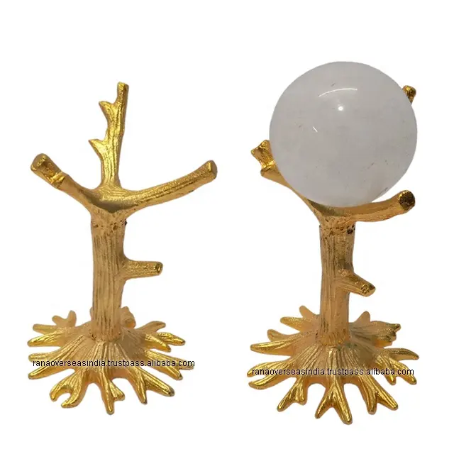 Tree Metal Sphere Holder Sphere Stands Crystal Ball Holder Crystal Ball Stands And Ostrich Egg Stands In Silver   Golden Tone