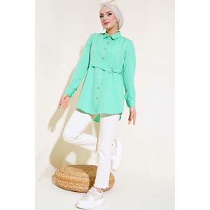 Benetton เสื้อผู้หญิงผ้าฝ้ายพอปลินผ้าไหมแฟชั่นประจำวัน, เสื้อทรงหลวมสไตล์วินเทจแบบมีฝาปิดด้านหน้าไซส์ XL สำหรับฤดูใบไม้ผลิฤดูร้อนฤดูใบไม้ร่วง - Product Image 3