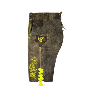 Pantalones Cortos de Cuero Genuino Lederhosen para Hombre, Diseño y Color Personalizados, Pantalones Cortos Bávaros de Alta Calidad para Festivales de Baile - Product Image 2