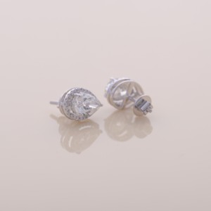 IGI Certified Lab Grown White Diamond Pear Cut Halo Stud Earrings 14K Yellow / White / Rose Gold Luxury Earrings - Product Image 4