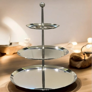 Plateaux et bols modernes en métal argenté pour la décoration intérieure Diwali-Bols à salade et fruits et noix pour dessus de table - Product Image 6