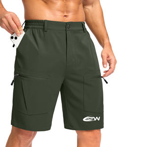 Pantalones cortos deportivos informales para hombre, pantalones cortos deportivos de secado rápido, cintura elástica cómoda, pantalones cortos de entrenamiento para correr de lona sólida - Product Image 1