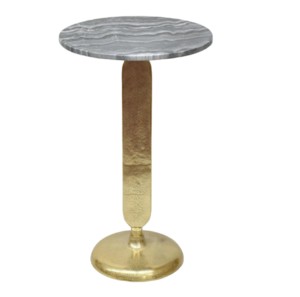 Table d'appoint ronde en aluminium de haute qualité avec base en étoile en métal finition dorée et table d'appoint moderne en marbre - Product Image 6