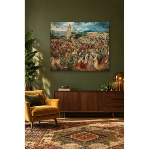 Fida Bruegel La Procession vers le Calvaire, scène de foule, impression sur toile - Product Image 3