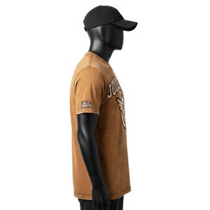 Camiseta 100% algodón para hombre, corte holgado, estampada, estilo vintage, lavado ácido, tela transpirable, con logotipo personalizado. - Product Image 3