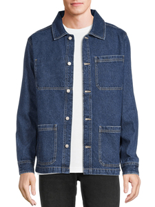 Veste en jean 100% coton sur mesure OEM pour hommes, taille plus, manteau d'automne avec logo sur le devant, style décontracté pour la saison hivernale - Product Image 2