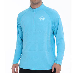 Vêtement à manches longues ajusté, léger, respirant, grande taille, avec fermeture éclair 1/4, personnalisable avec logo, dernier design, vente chaude - Product Image 2