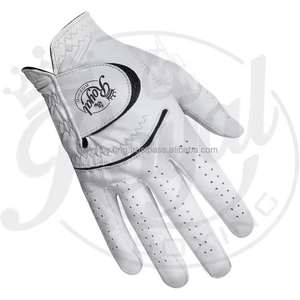 Gants de golf Grace unisexes personnalisables en cuir véritable blanc respirant et doux pour le cyclisme et les sports, style logo, pour hommes - Product Image 1