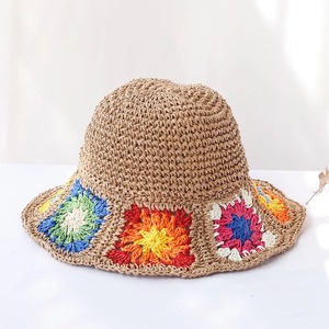 Women's <b>Summer</b> Fisherman's Bucket <b>Hat</b> Denim UV Protected Sun Visor Rainbow Floral <b>Straw</b> Cap <b>for</b> Beach Optimal Sun Protection - Product Image 6