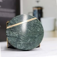 Sous-verres de luxe en marbre incrusté, directement de l'usine, pour tables à café/à manger, services de vaisselle peints à la main, écologiques, portables, Inde