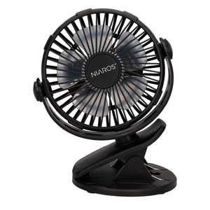 Mini ventilatore da tavolo con clip, nero, 3W, 13cm (Niaros 300010032) - Product Image 1