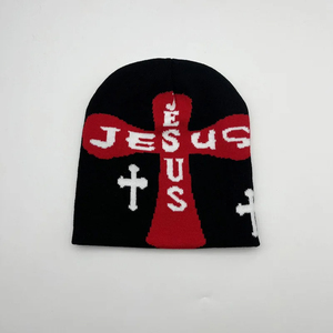 Gorro de punto de lujo con logotipo personalizado bordado invierno cálido acanalado lana acrílica puños pompón pescador calavera gorra Streetwear - Product Image 5