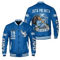 Vestes en laine pour femmes Zeta Phi Beta, doublées de satin, légères, respirantes, imperméables, coupe-vent, avec manches en soie à paillettes et fermeture éclair