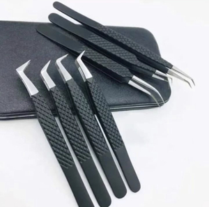 Penjualan laris pinset ujung serat <span class=keywords><strong>vetus</strong></span> bulu mata gaya baru pinset bulu mata label kustom profesional untuk ekstensi bulu mata
