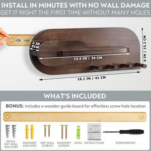 Correo de madera maciza y soporte para llaves para exhibición decorativa de pared-Incluye estante de Soporte para correo con ganchos para llaves y clavijas para colgar - Product Image 6