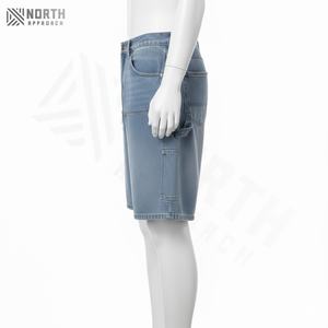 Pantalones Cortos Vaqueros Anchos para Hombre, Estilo Vintage, Lavado Ácido, Estilo Hip Hop, con Piedras de Rinoceronte, Fabricados con Efecto Desgastado - Product Image 6