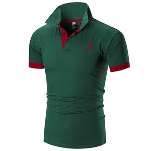 เสื้อโปโลผ้าฝ้าย100% สำหรับผู้ชายเสื้อโปโลแขนสั้นสีทึบสำหรับฤดูร้อนโลโก้ OEM - Product Image 1