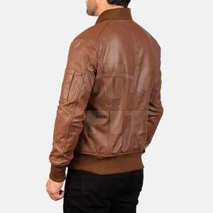 Veste en cuir à col montant personnalisable pour homme, confortable, légère, en tissu canvas pour l'hiver, service OEM disponible, imperméable - Product Image 5