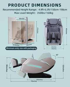 Fauteuil de massage corps entier, 4D Zéro Gravité, 20 modes automatiques, 11 techniques de massage, 40 airbags, massage Shiatsu, contrôle par application avec HiFi - Product Image 3