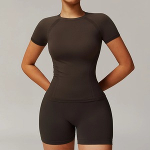 Ensemble de Yoga Shorts de gymnastique femmes Sport soutiens-gorge brassière hauts d'entraînement pour femmes Yoga vêtements Fitness Leggings ensemble de gymnastique ensembles de Yoga sans couture - Product Image 5