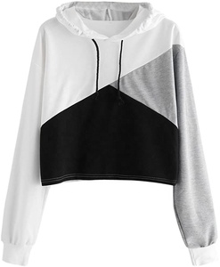 Venta al por mayor de algodón suave de las mujeres recortadas de manga larga estilo sudaderas con capucha de patrón sólido regular tamaño personalizado gran oferta de servicio del invierno OEM - Product Image 4