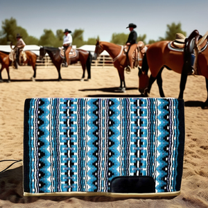 Manta de sillín de lana de estilo occidental para caballos, cómoda y elegante con forro de polialgodón para trabajo en Rancho y carreras de barriles - Product Image 1