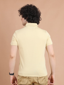 Camiseta clásica Beige para hombre, cómoda camiseta de media manga de algodón 100%, básica versátil de seda de verano elástica definitiva - Product Image 6