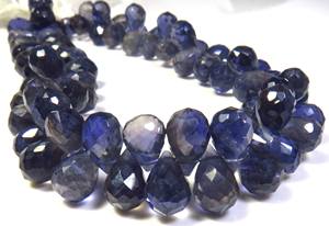 ลูกปัด iolite ทรงเหลี่ยมเพชรพลอยทรงหยดน้ำตาสีฟ้าเกรดสูง9เส้นใย8-11มม. พลอย160 briolette ธรรมชาติอัญมณีหลวมสำหรับเครื่องประดับ - Product Image 2