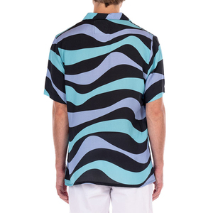Chemise imprimée à manches courtes pour hommes, 100% coton, Streetwear vintage lourd, transfert de chaleur, formel de haute qualité, vente en gros - Product Image 2