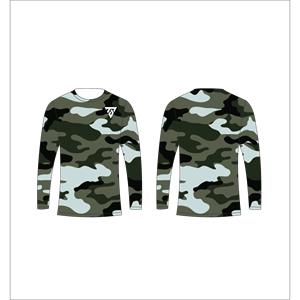 <b>Men</b> Olive Ice <b>Blue</b> Camouflage Long Sleeve T <b>Shirt</b> Abstract Multi Tone Pattern Crewneck Trackstar OEM Private Label TSI-G05-P0835 - Product Image 1