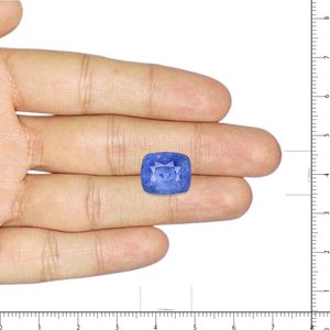 Saphir bleu naturel 12,66 carats, pierre précieuse facettée, calibrée, 10 mm, pierre bleu royal, hauteur 8 mm, hauteur de l'item 6 mm, traitée thermiquement - Product Image 3