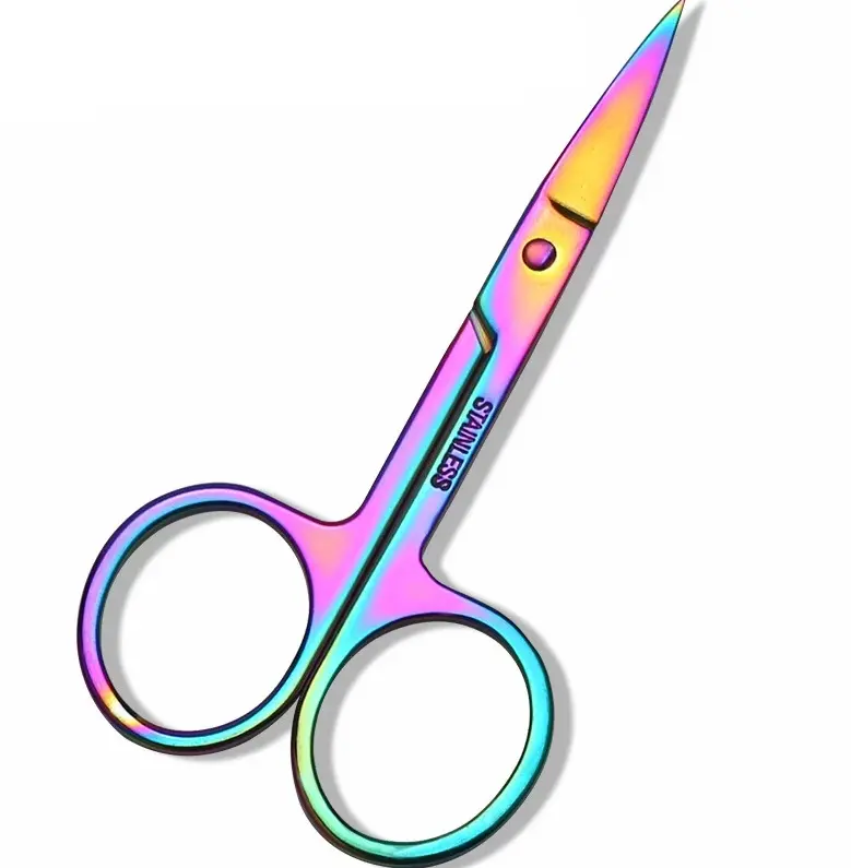 Aço inoxidável Sobrancelha Nose Hair Scissors Cut 3 Estilos Manicure Facial Trimming Small Nail Makeup Beauty Tools