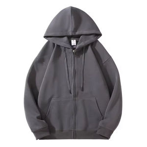 2025 Sudadera con capucha para hombre de alta calidad de talla grande con cremallera completa, ropa de calle, Sudadera con capucha de algodón con estampado de pantalla personalizado, fabricante - Product Image 3