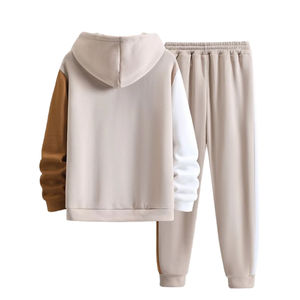 Survêtements de course pour hommes en coton décontracté d'hiver avec logo personnalisé de style nouveau, ensembles de jogging streetwear, sweat-shirt et pantalon de jogging - Product Image 2