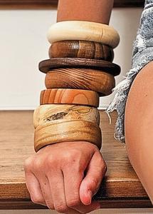 Natural Solid Wood Waterproof Bangles Collection Artisan Crafted Ethnic Jewelry Custom Colors for Women Wholesale Export Supply - Product Image 2