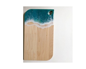 Planche à découper en bois et résine, nouvelle conception, fabriquée à la main en Inde, pour les fêtes de bureau et les restaurants, dernier design. - Product Image 1