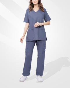 Ensembles de jogging respirants et doux avec logo personnalisé, uniformes médicaux, blouses extensibles unisexes à manches courtes pour l'été, pour médecins et hôpitaux - Product Image 5
